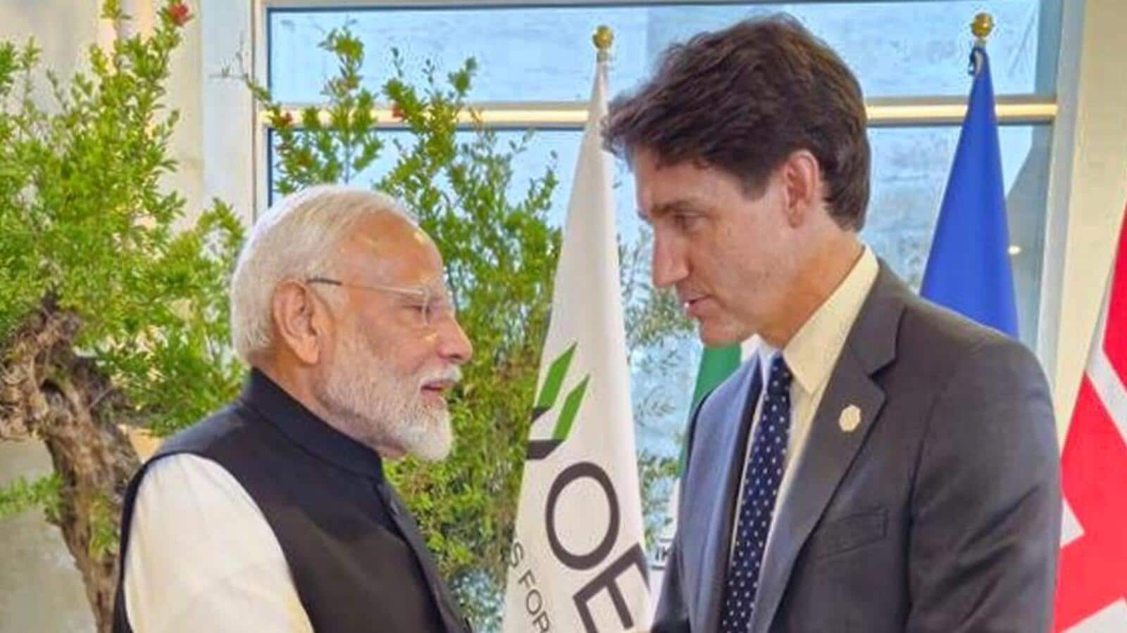 Modi, Trudeau briefly interact at G7 summit amid tensions over Nijjar killing allegations | World News