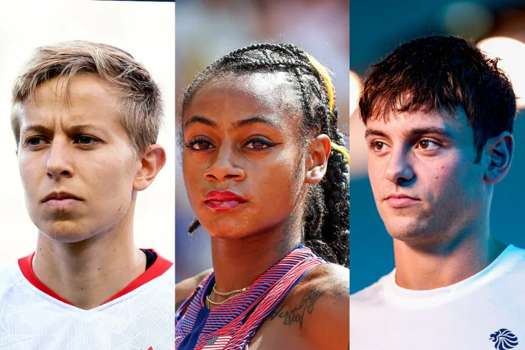 A split composite of Quinn Sha’Carri, Richardson and Tom Daley.